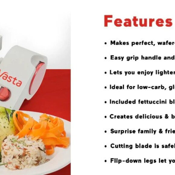 Vasta Stainless Steel 3-in-1 Veggie, Fruit & Pasta Noodle Sheet Slicer NIB - Picture 6 of 6